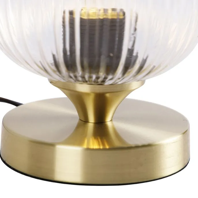 Art-Deco-Tischleuchte Messing mit Glas - Banci