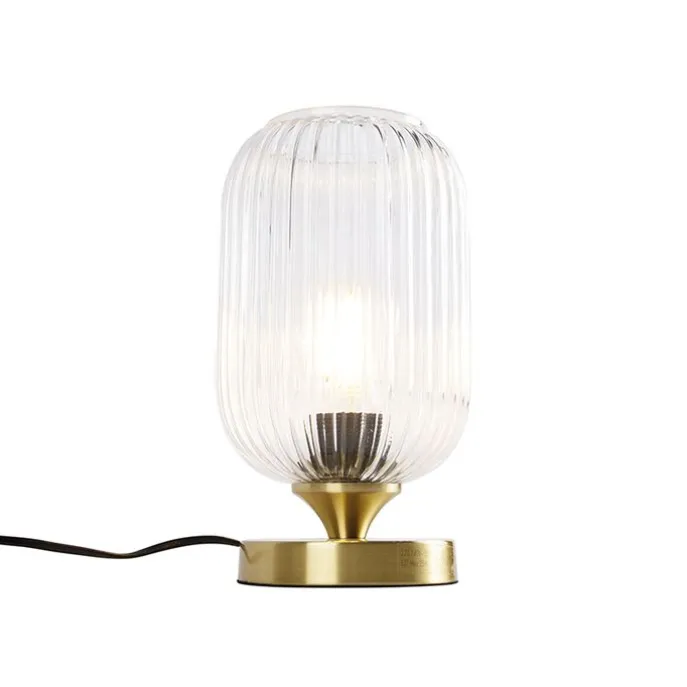 Art-Deco-Tischleuchte Messing mit Glas - Banci