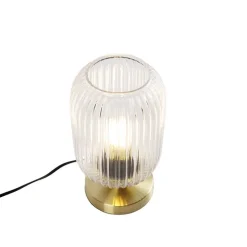 Art-Deco-Tischleuchte Messing mit Glas - Banci