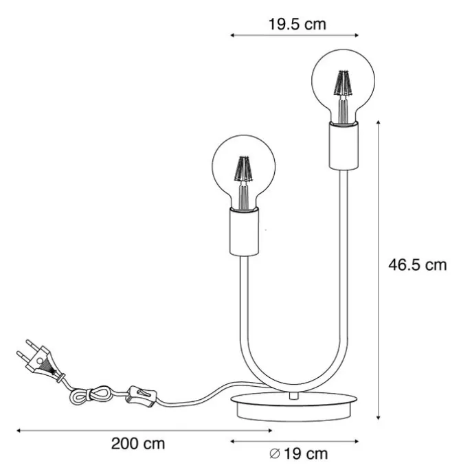 Art-Deco-Tischleuchte Messing 2-flammig - Tuning
