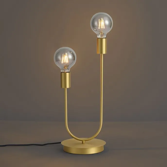 Art-Deco-Tischleuchte Messing 2-flammig - Tuning