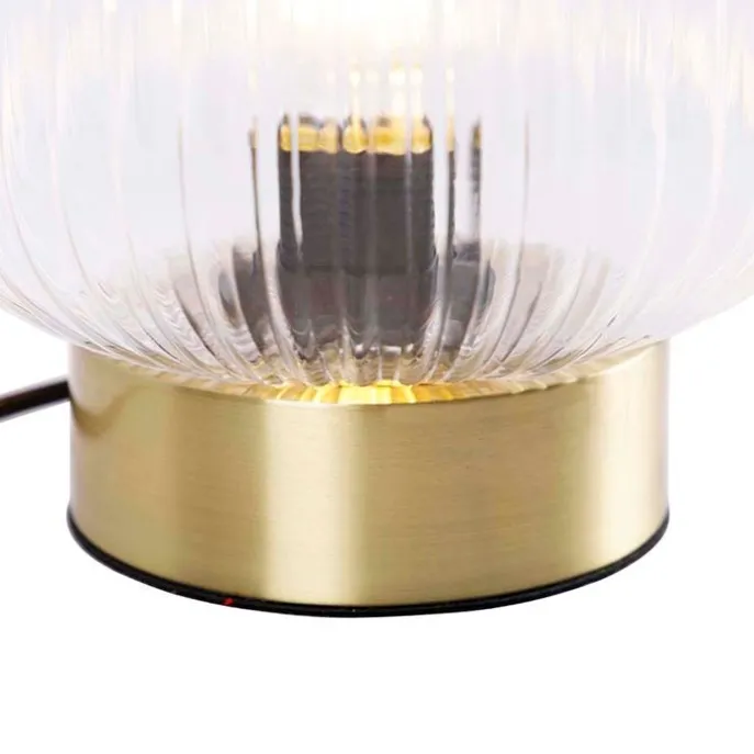 Art-Deco-Tischleuchte Messing mit Glas - Karel