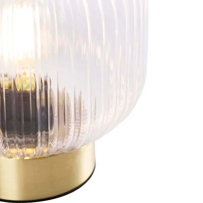 Art-Deco-Tischleuchte Messing mit Glas - Karel