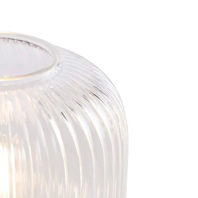 Art-Deco-Tischleuchte Messing mit Glas - Karel