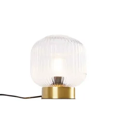 Art-Deco-Tischleuchte Messing mit Glas - Karel