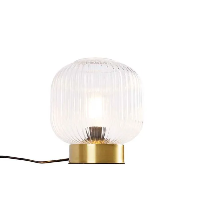 Art-Deco-Tischleuchte Messing mit Glas - Karel