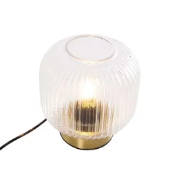 Art-Deco-Tischleuchte Messing mit Glas - Karel