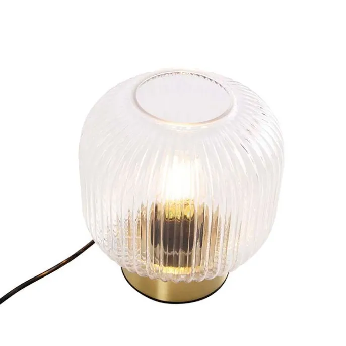 Art-Deco-Tischleuchte Messing mit Glas - Karel