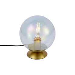 Art-Deco-Tischleuchte Messing mit Rauchglas-Regenbogen - Pallon