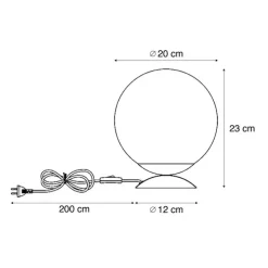 Art-Deco-Tischleuchte Messing mit Rauchglas-Regenbogen - Pallon