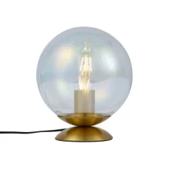 Art-Deco-Tischleuchte Messing mit Rauchglas-Regenbogen - Pallon