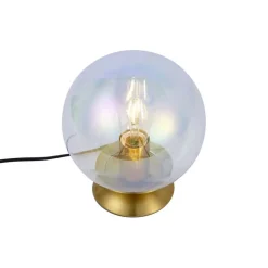 Art-Deco-Tischleuchte Messing mit Rauchglas-Regenbogen - Pallon