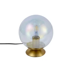 Art-Deco-Tischleuchte Messing mit Rauchglas-Regenbogen - Pallon