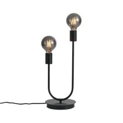 Art-Deco-Tischleuchte schwarz 2-flammig - Tuning