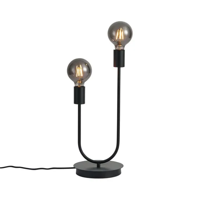 Art-Deco-Tischleuchte schwarz 2-flammig - Tuning