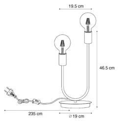 Art-Deco-Tischleuchte schwarz 2-flammig - Tuning