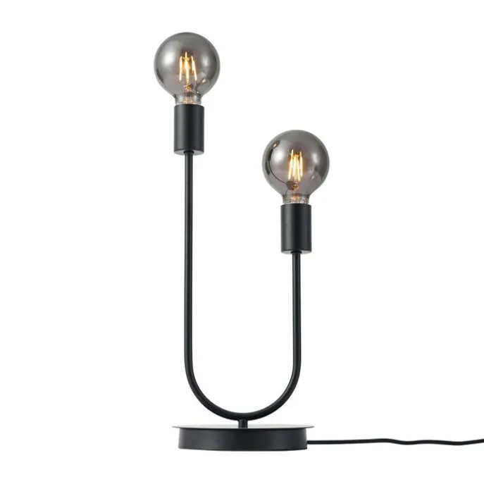Art-Deco-Tischleuchte schwarz 2-flammig - Tuning
