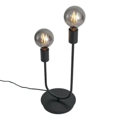 Art-Deco-Tischleuchte schwarz 2-flammig - Tuning