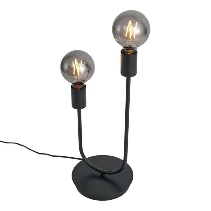Art-Deco-Tischleuchte schwarz 2-flammig - Tuning