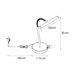 Art-Deco-Tischleuchte Schwarz inkl. LED - Tableau