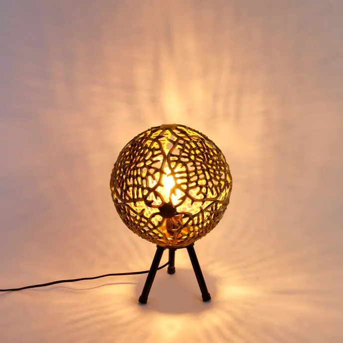 Art-Deco-Tischleuchte Stativ Gold mit Schwarz - Maro