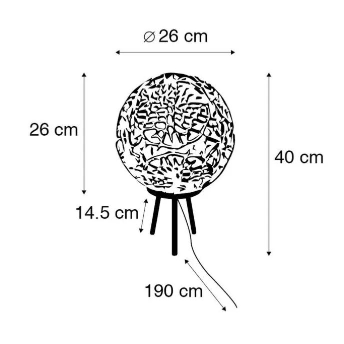 Art-Deco-Tischleuchte Stativ Gold mit Schwarz - Maro