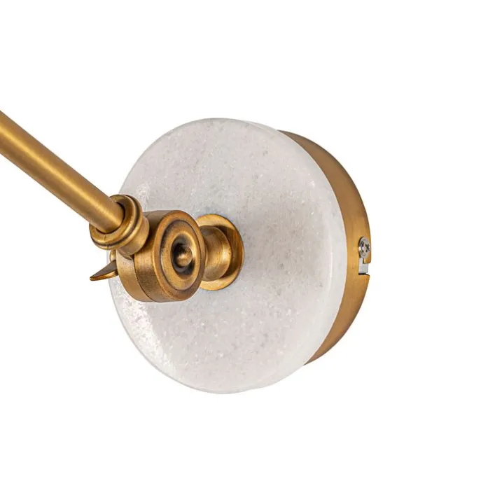 Art-Deco-Wandleuchte aus Bronze mit Marmor und bernsteinfarbenem Glas – Nina