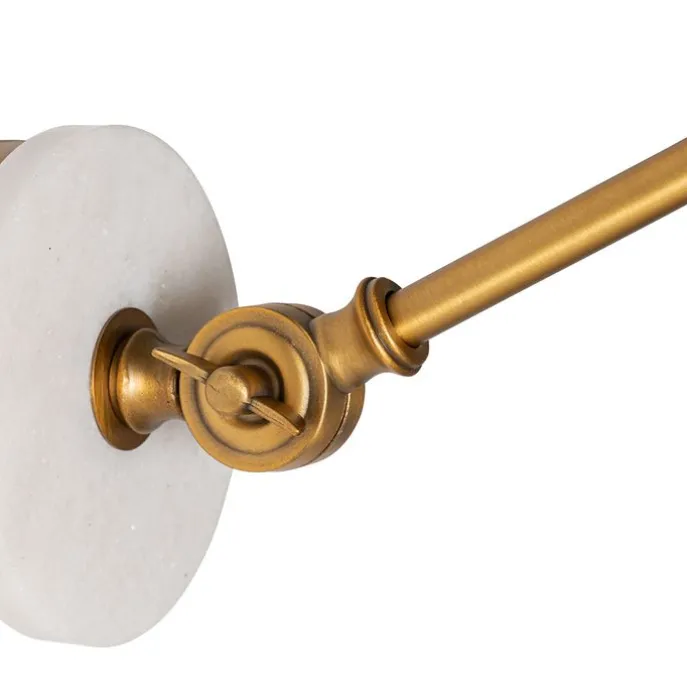 Art-Deco-Wandleuchte aus Bronze mit Marmor und bernsteinfarbenem Glas – Nina