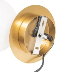 Art-Deco-Wandleuchte aus Gold und Opalglas - Flore