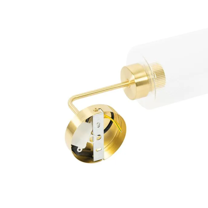Art-Deco-Wandleuchte Gold mit Glas - Laura
