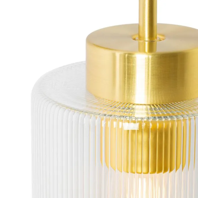 Art-Deco-Wandleuchte Gold mit Glas - Laura