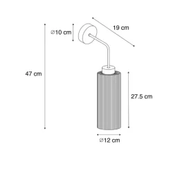 Art-Deco-Wandleuchte Gold mit Glas - Laura