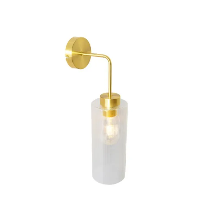 Art-Deco-Wandleuchte Gold mit Glas - Laura
