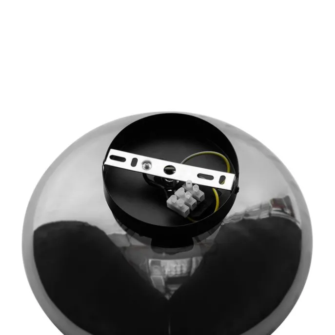 Art-Deco-Wandleuchte schwarz mit Rauchglas - Ayesha