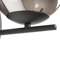 Art-Deco-Wandleuchte schwarz und Rauchglas - Flore