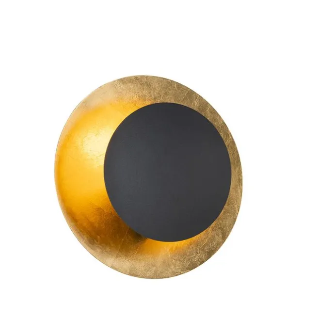 Art-Deco-Wandleuchte schwarz mit Gold - Emilienne
