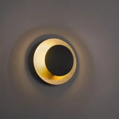 Art-Deco-Wandleuchte schwarz mit Gold - Emilienne