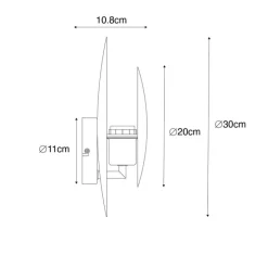 Art-Deco-Wandleuchte schwarz mit Gold - Emilienne