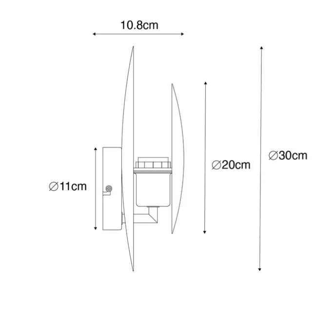 Art-Deco-Wandleuchte schwarz mit Gold - Emilienne