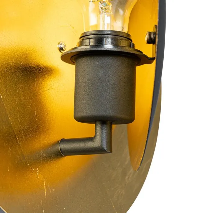 Art-Deco-Wandleuchte schwarz mit Gold - Emilienne