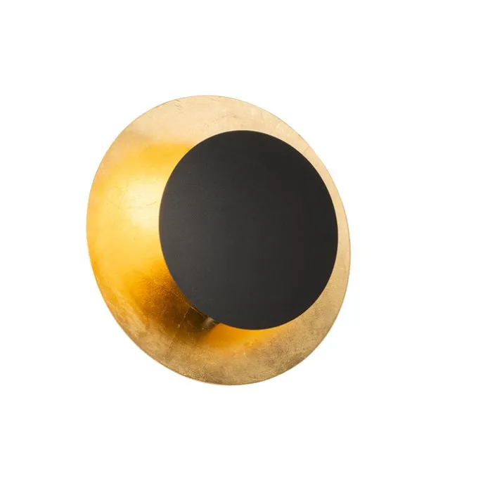 Art-Deco-Wandleuchte schwarz mit Gold - Emilienne