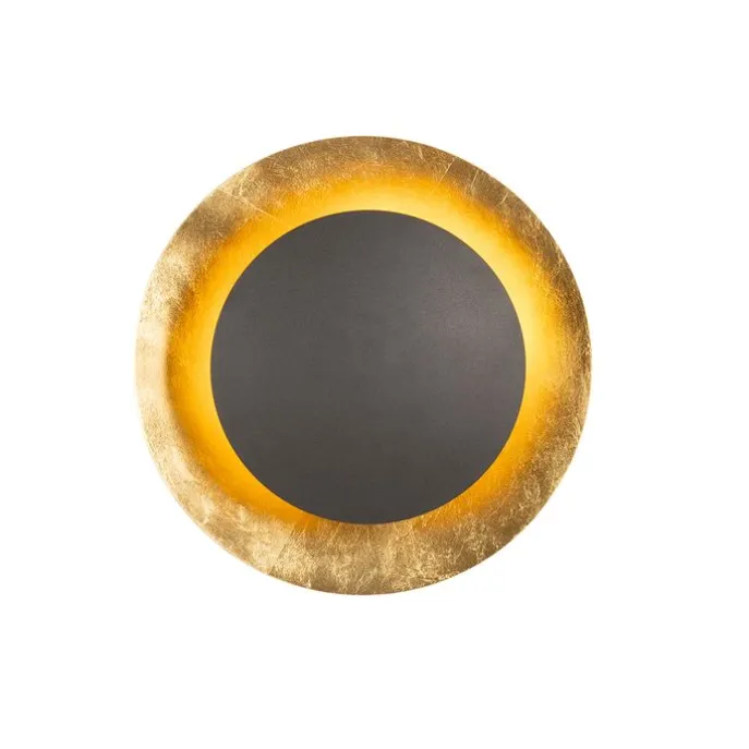 Art-Deco-Wandleuchte schwarz mit Gold - Emilienne