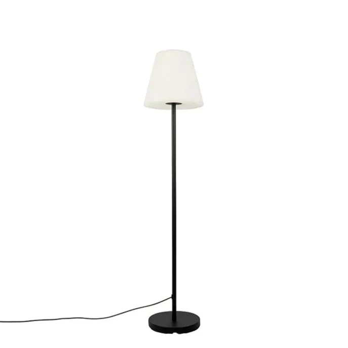 Außen Stehlampe schwarz mit weißem Schirm 35 cm IP65 - Virginia