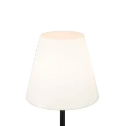 Außen Stehlampe schwarz mit weißem Schirm 35 cm IP65 - Virginia