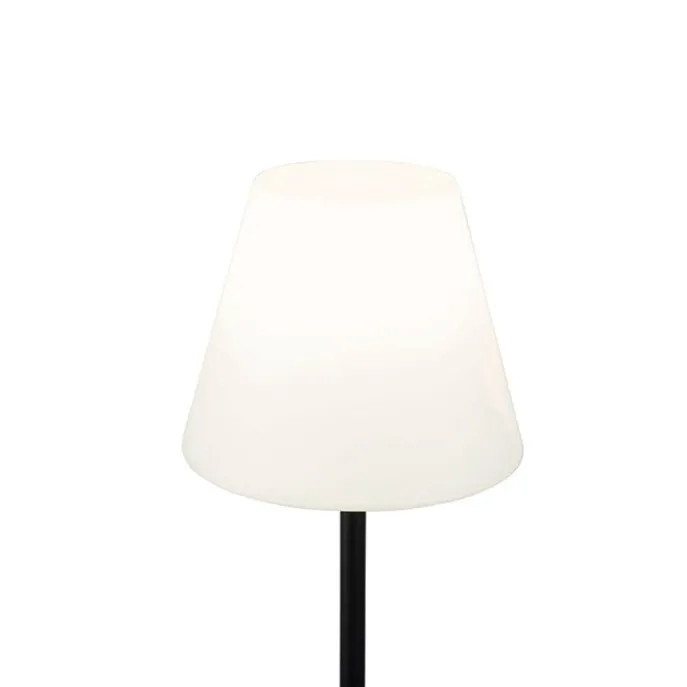 Außen Stehlampe schwarz mit weißem Schirm 35 cm IP65 - Virginia