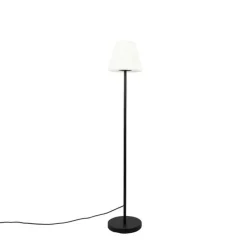 Außen Stehlampe schwarz mit weißem Schirm IP65 25 cm - Virginia