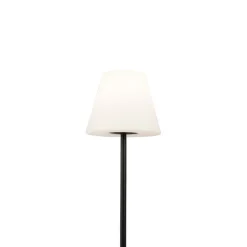 Außen Stehlampe schwarz mit weißem Schirm IP65 25 cm - Virginia