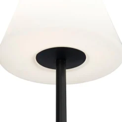 Außen Stehlampe schwarz mit weißem Schirm IP65 25 cm - Virginia