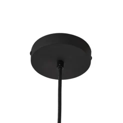 Außenhängeleuchte schwarz mit beigefarbenem Seilschirm IP44 - Cava Jayla