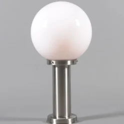 Außenlampe Stahl Edelstahl 50 cm - Sfera mit Erdungsstift und Kabelmuffe